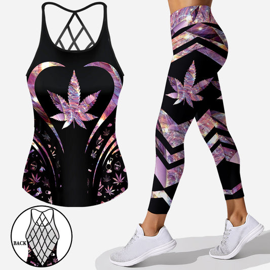 Pretty Little Pothead Weed - Cross Tank Top and Leggings