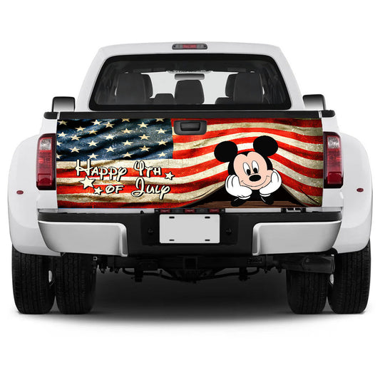 Happy 4th Of July - Independence Day Mouse Truck Tailgate Decal
