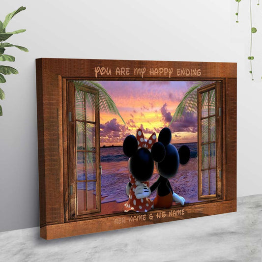 You Are My Happy Ending - Personalized Couple Mouse Canvas And Poster