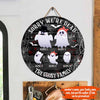 Sorry We&#39;re Dead - Family Personalized Round Wood Sign