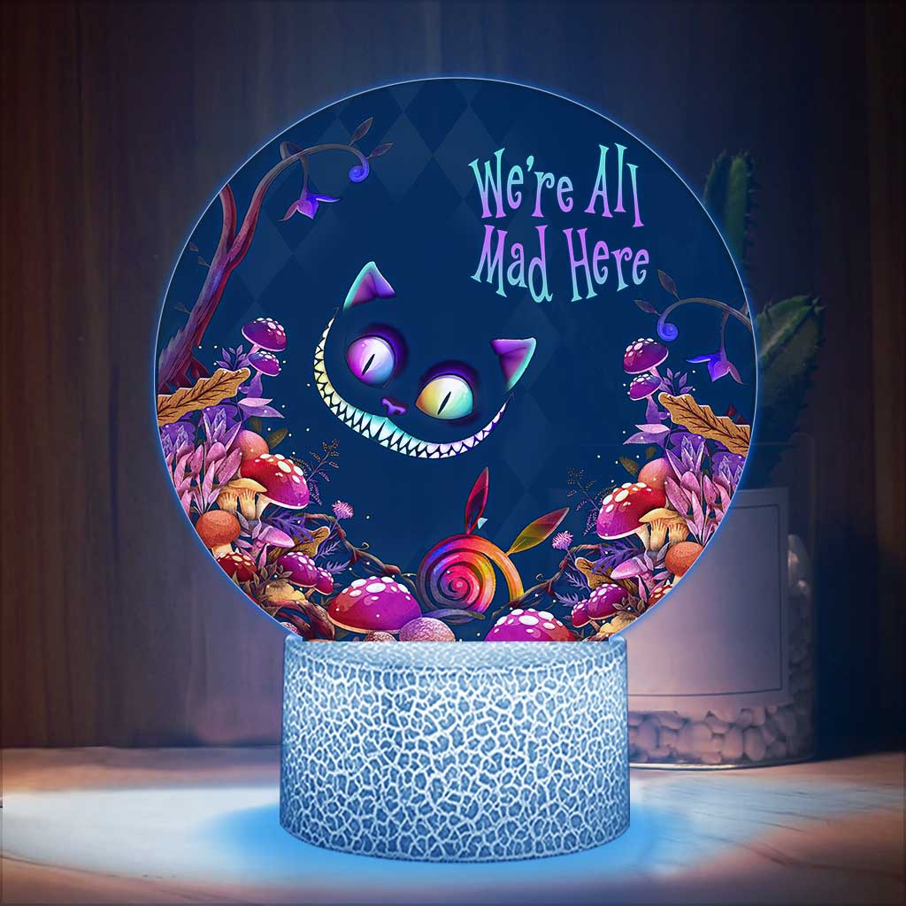 We're All Mad Here - Halloween Mouse Shaped Plaque Light Base