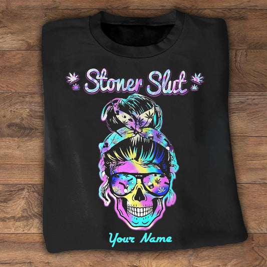 Stoner Skull - Personalized Weed T-shirt and Hoodie