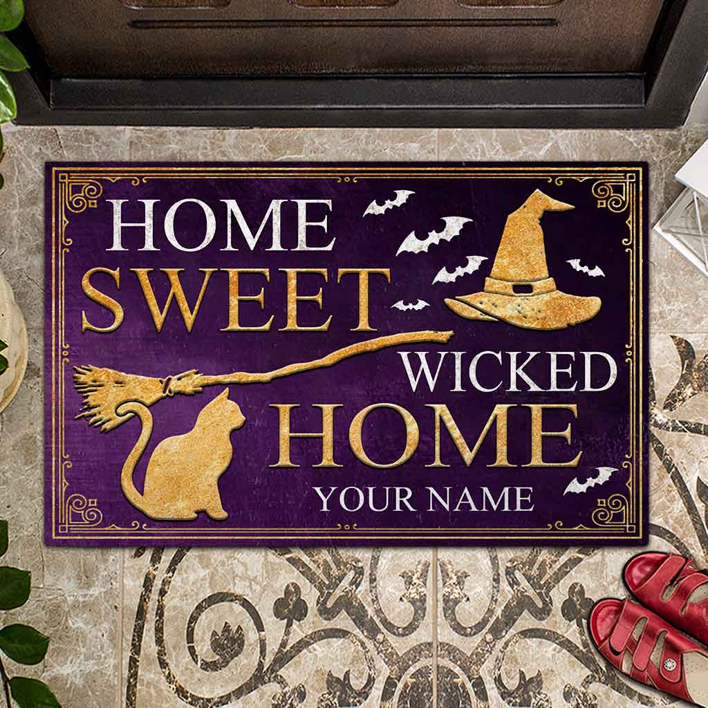 Home Sweet Wicked Home Halloween - Witch Personalized Doormat