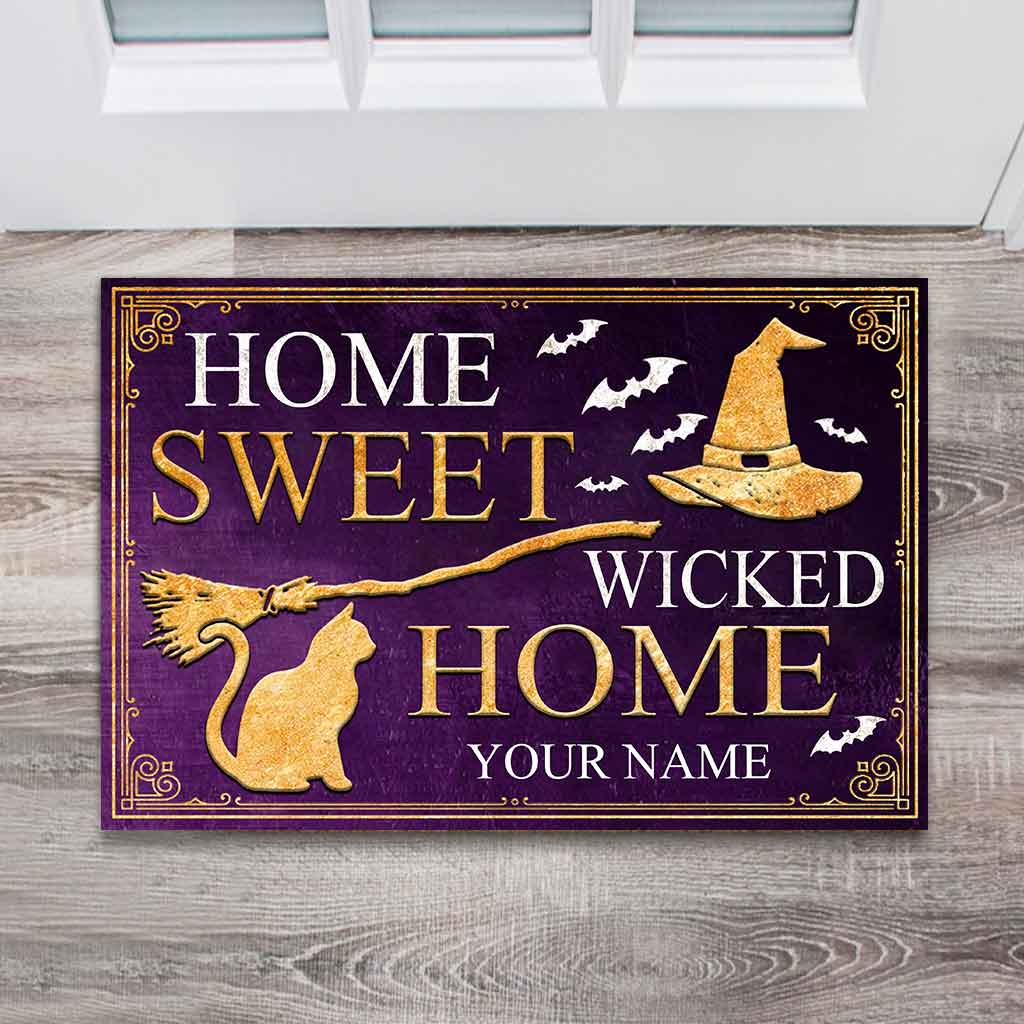 Home Sweet Wicked Home Halloween - Witch Personalized Doormat