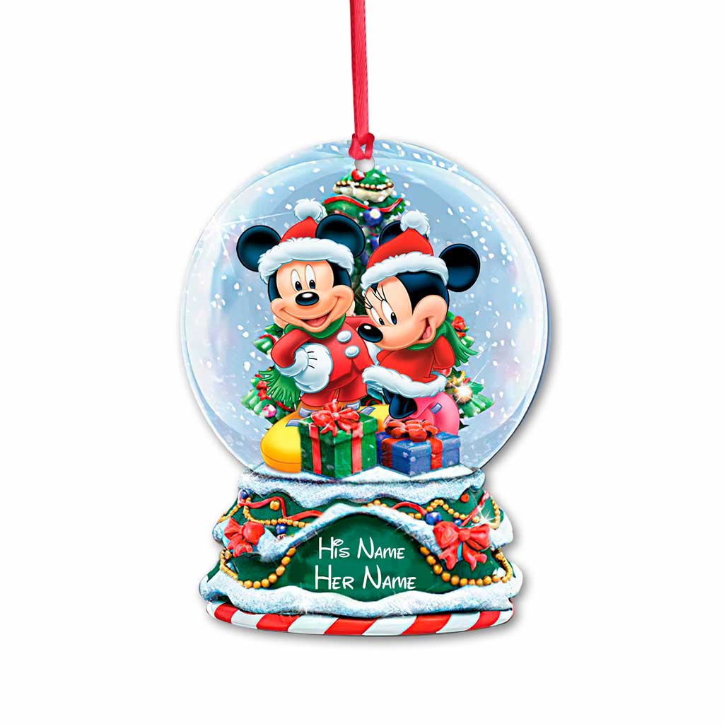 Magic Couple Christmas - Personalized Christmas Mouse Transparent Ornament