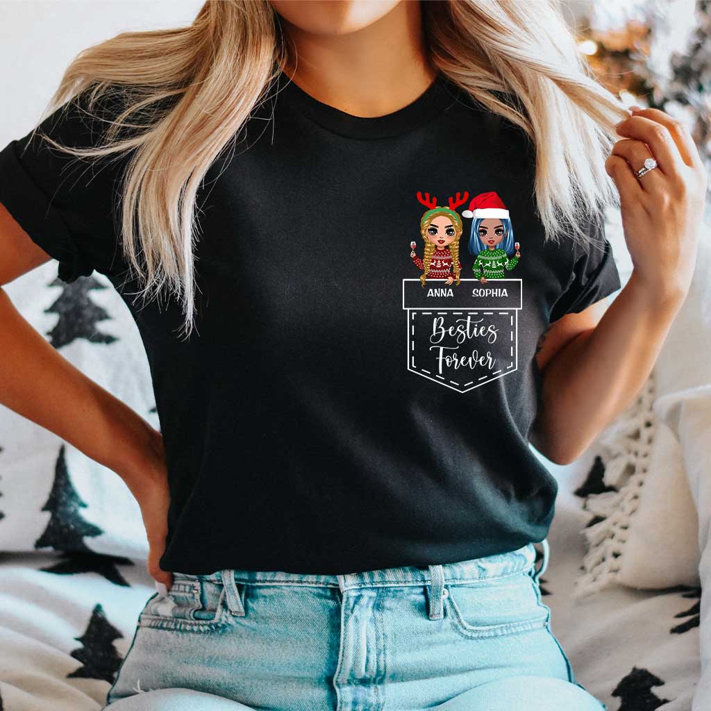 Bestie Forever - Personalized Christmas T-shirt and Hoodie