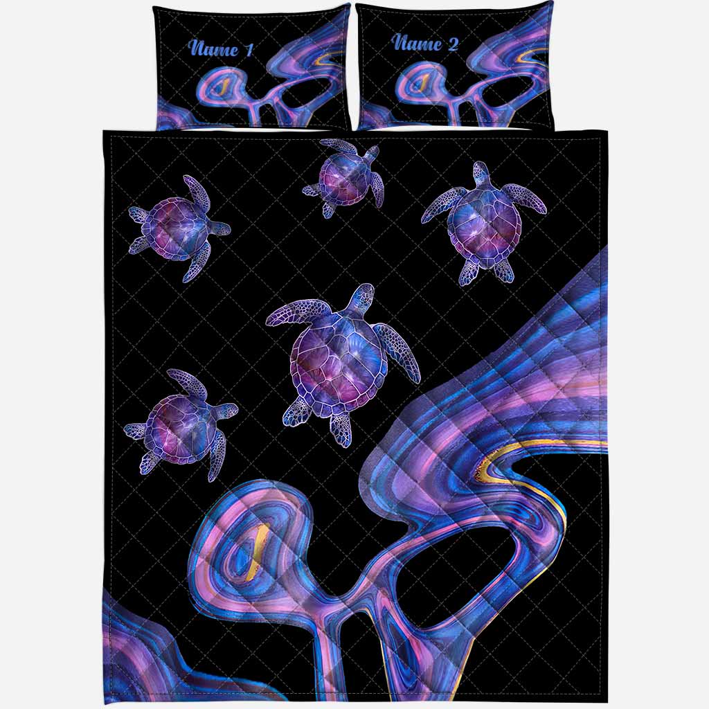 Ocean Lovers - Personalized Turtle Quilt Set