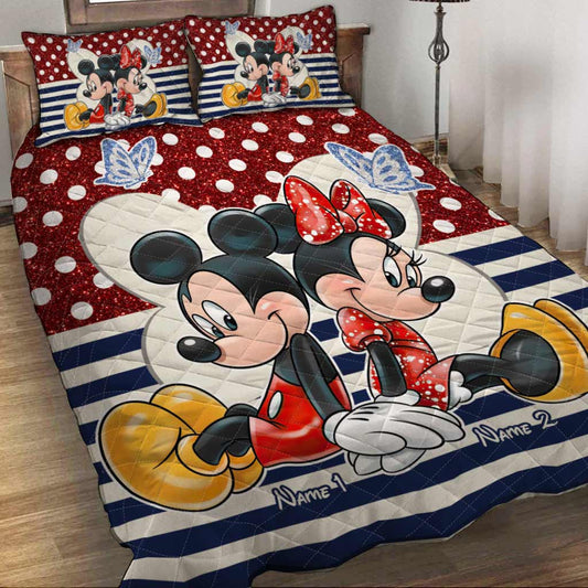 You & Me - Personalized Couple Mouse Quilt Set