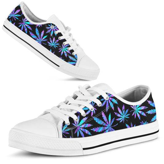 Holographic Leaves Pattern - Weed Low Top Shoes 0822