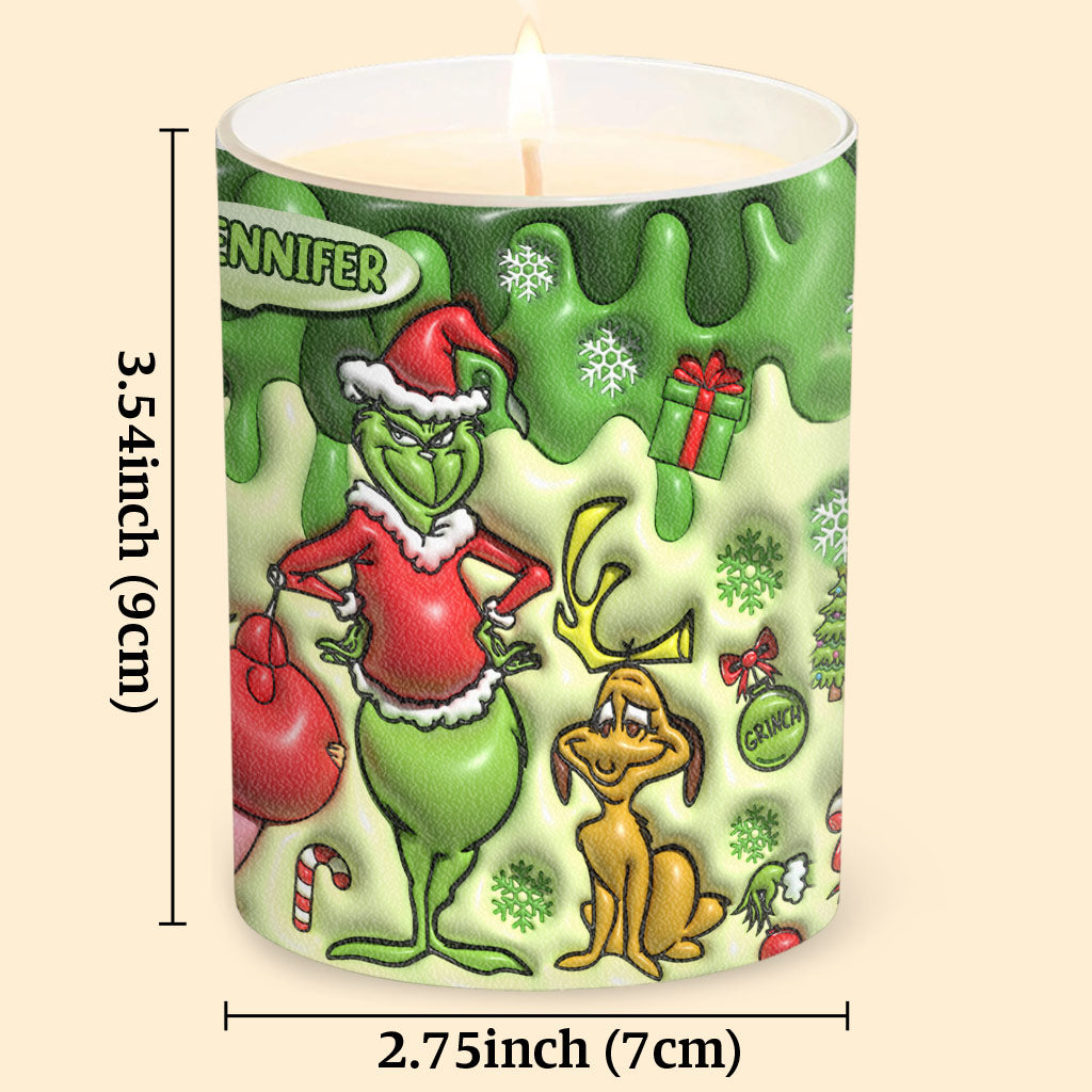 Merry Chrisrtmas - Personalized Stole Christmas Candle With Wooden Lid
