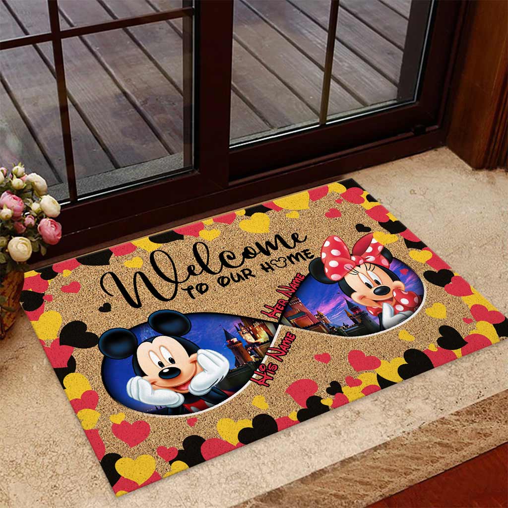 Welcome To Our Home - Personalized Couple Mouse Doormat