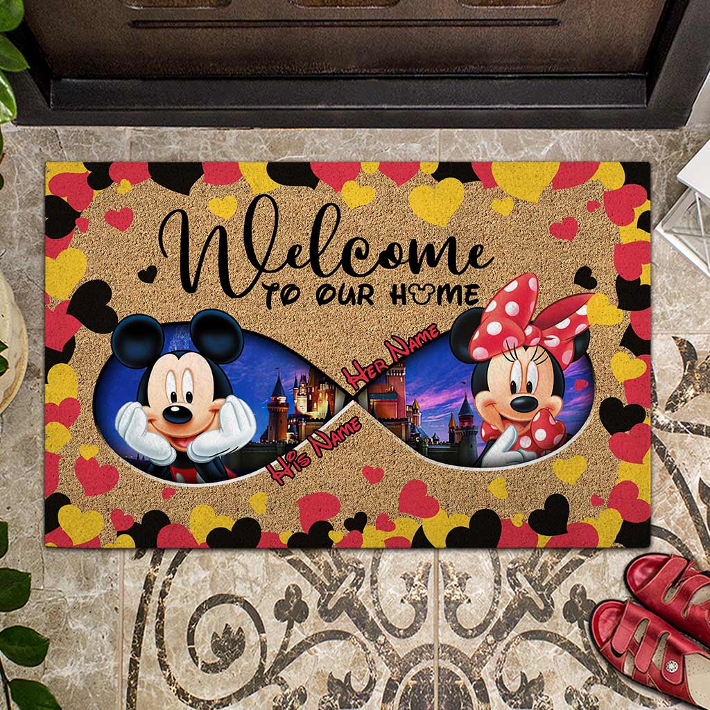 Welcome To Our Home - Personalized Couple Mouse Doormat
