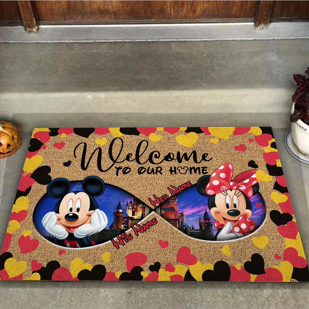 Welcome To Our Home - Personalized Couple Mouse Doormat