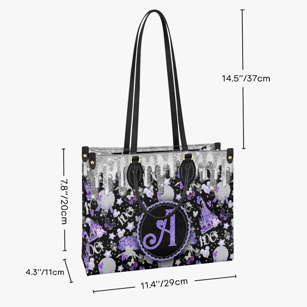 Magical Dripping 100 Years Of Wonder - Personalized Mouse Leather Handbag