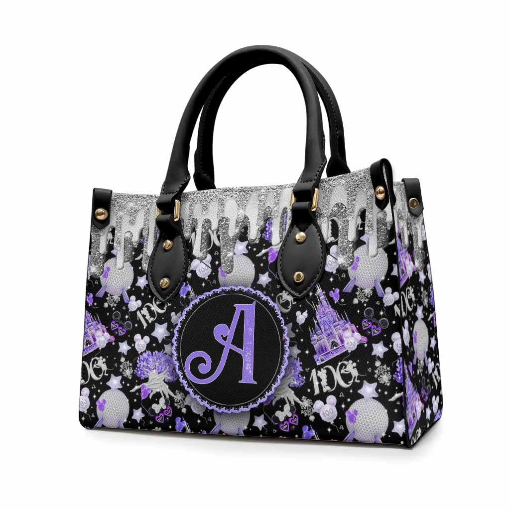 Magical Dripping 100 Years Of Wonder - Personalized Mouse Leather Handbag