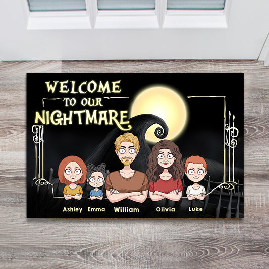 Welcome To Our Nightmare - Personalized Nightmare Doormat