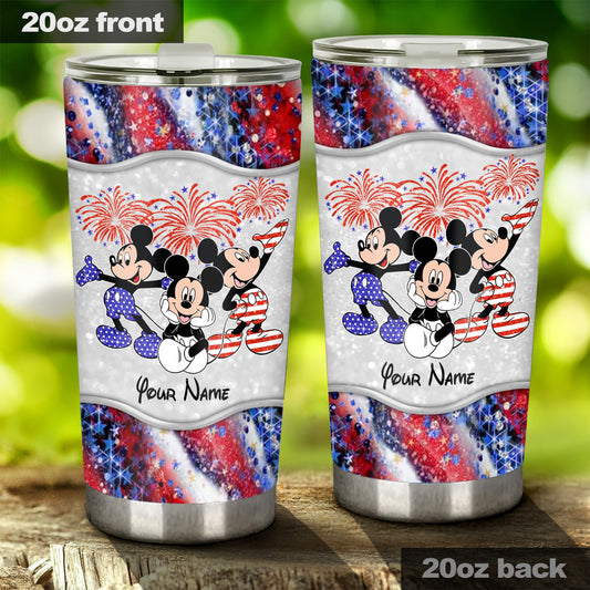 Happy 4th Of July - Personalized Mouse Tumbler