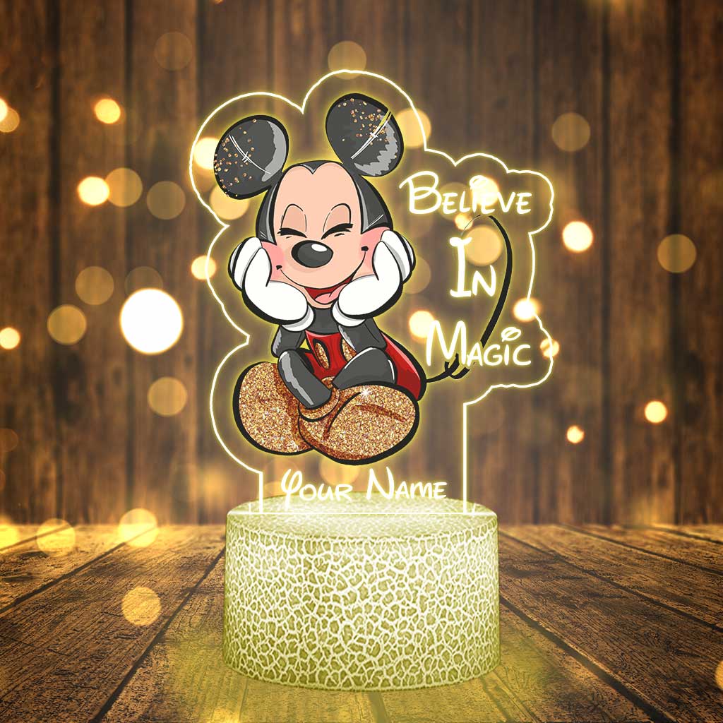 Believe In Magic Mouse Ears - Personalized Shaped Plaque Light Base
