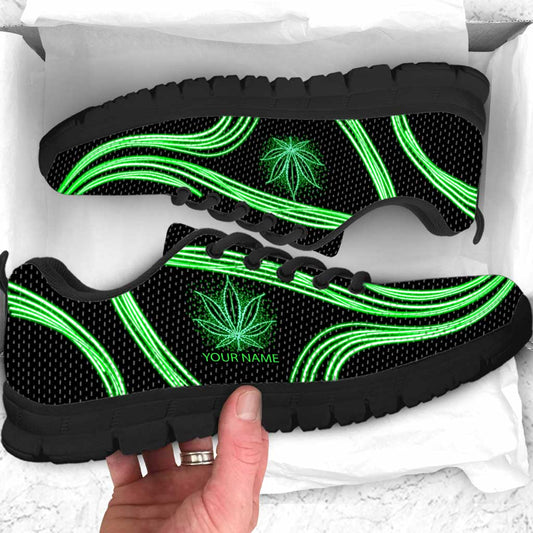 High Life Green Leaf - Personalized Weed Sneakers