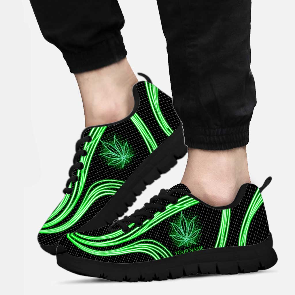 High Life Green Leaf - Personalized Weed Sneakers