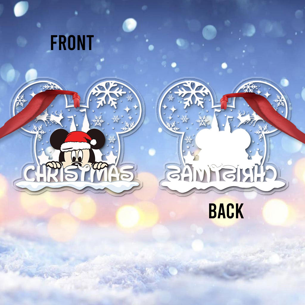 Christmas Mouse Ear - Personalized Transparent Ornament