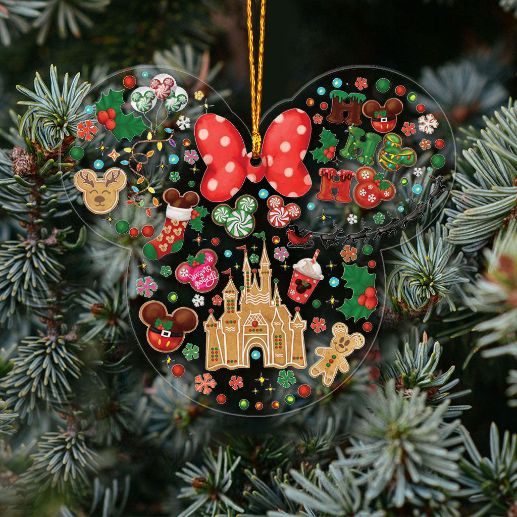 Christmas Magic Kingdom Ho Ho Ho - Mouse Transparent Ornament