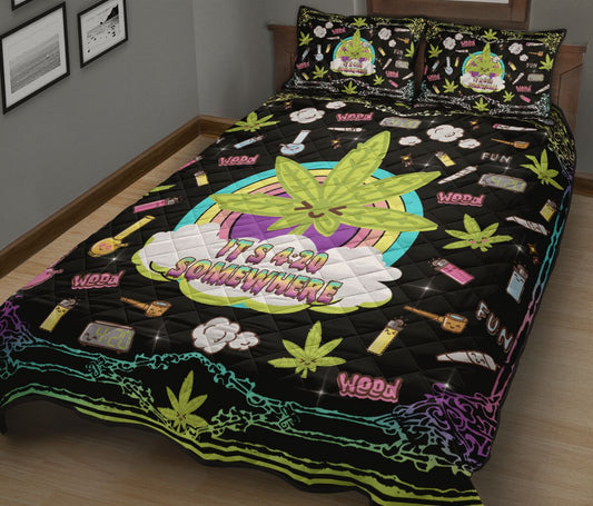 It'S 420 Somewhere - Weed Quilt Set 0822