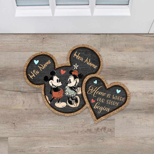 Still Happily Ever After - Personalized Couple Mouse Shaped Doormat