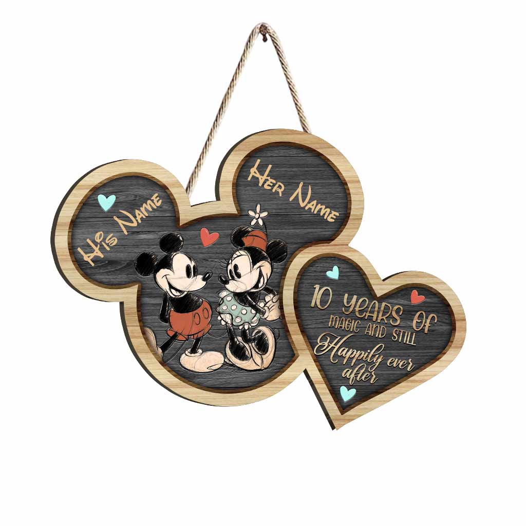 Still Happily Ever After - Personalized Couple Mouse Wood Sign