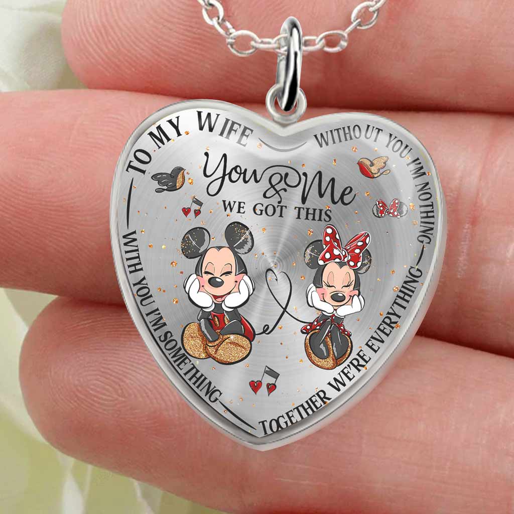 Without You I'm Nothing - Personalized Mouse Heart Pendant Necklace