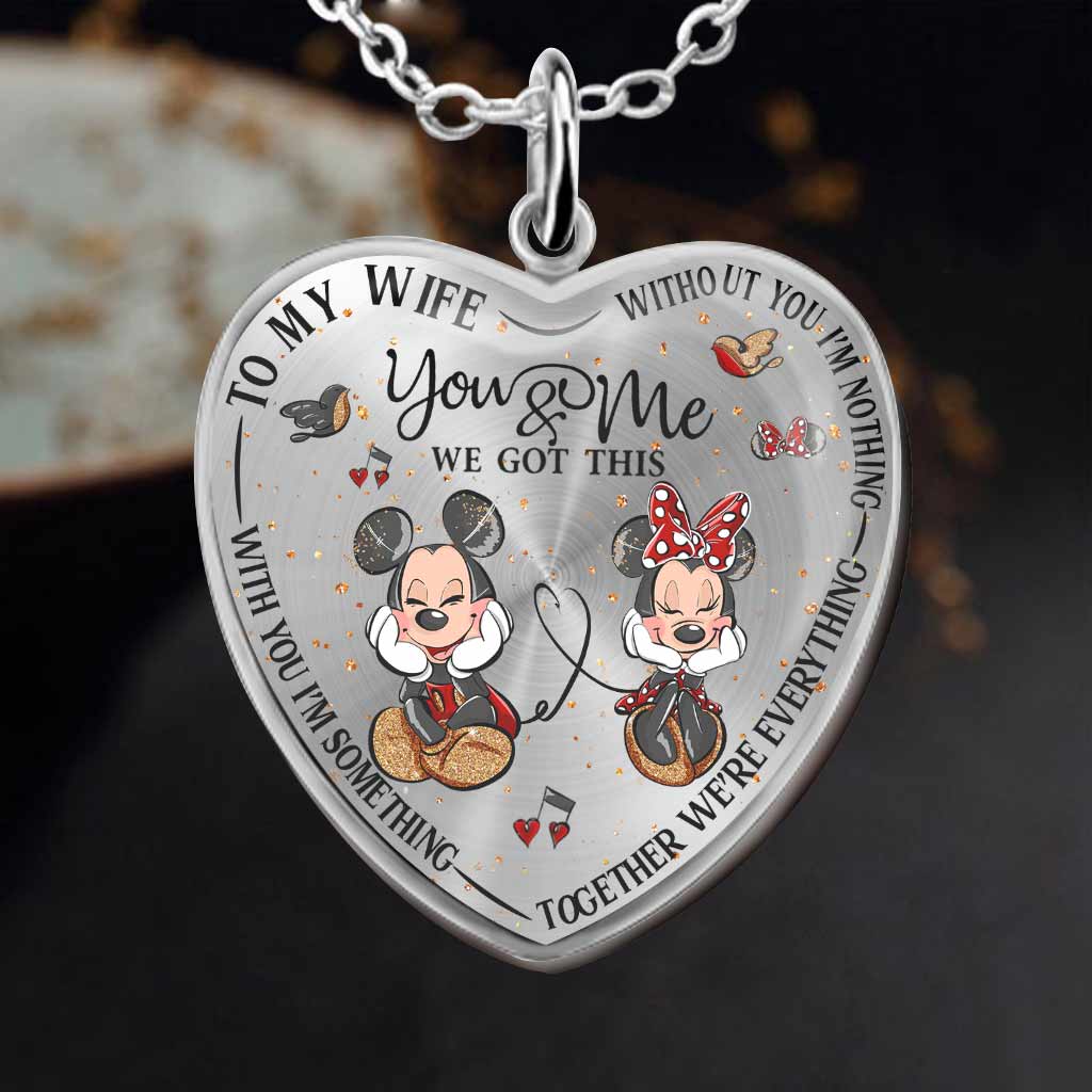 Without You I'm Nothing - Personalized Mouse Heart Pendant Necklace