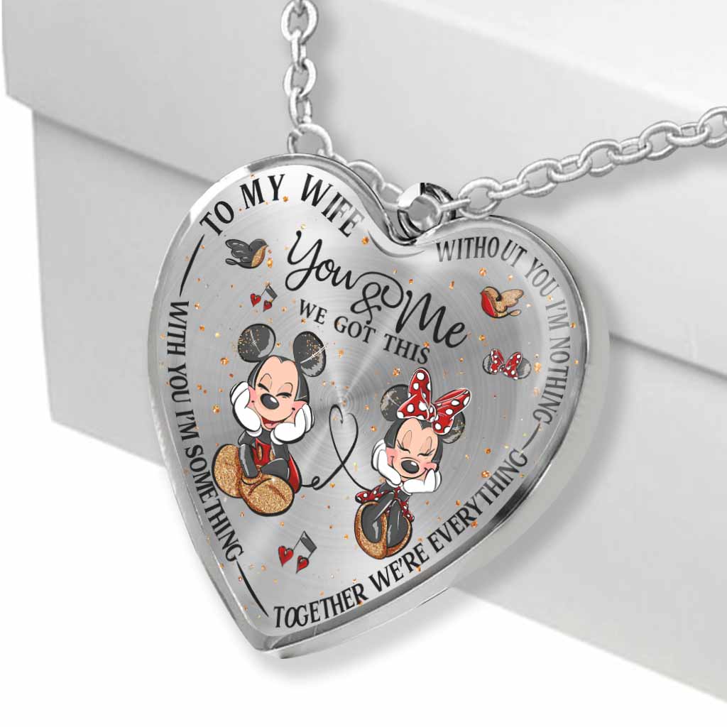 Without You I'm Nothing - Personalized Mouse Heart Pendant Necklace