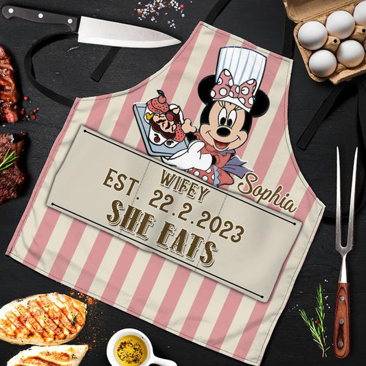 He Cooks She Eats - Personalized Mouse Apron
