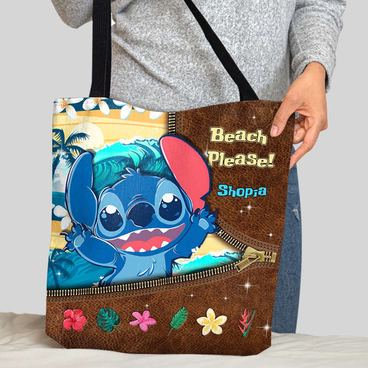 Beach Please - Personalized Sea Lover Tote Bag