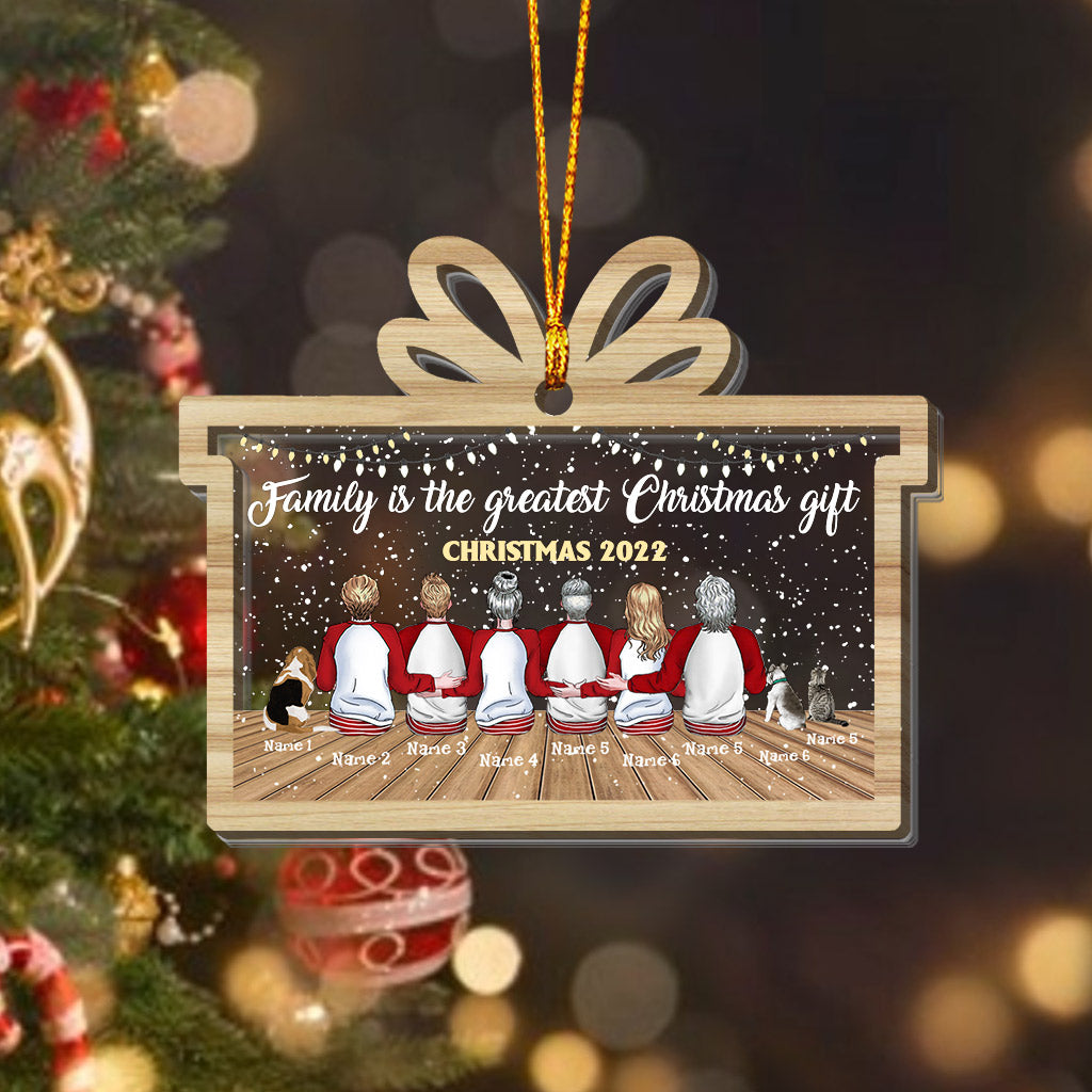 Family Is The Greatest Christmas Gift - Personalized Christmas Family Layers Mix Ornament