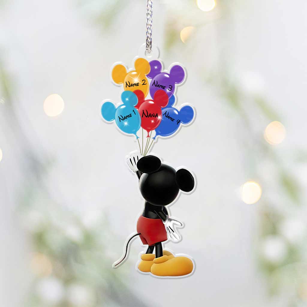 Best Grandma Ever - Personalized Christmas Mouse Transparent Ornament