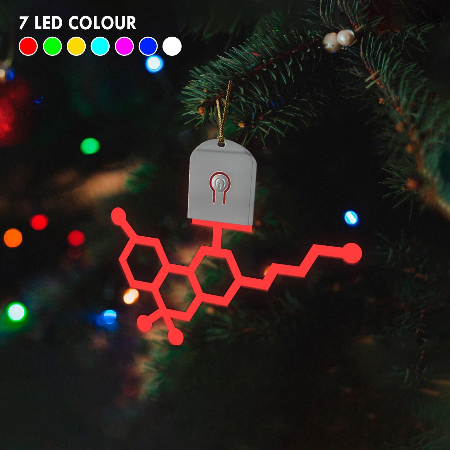THC Molecule - Christmas Weed Shaped Led Acrylic Ornament