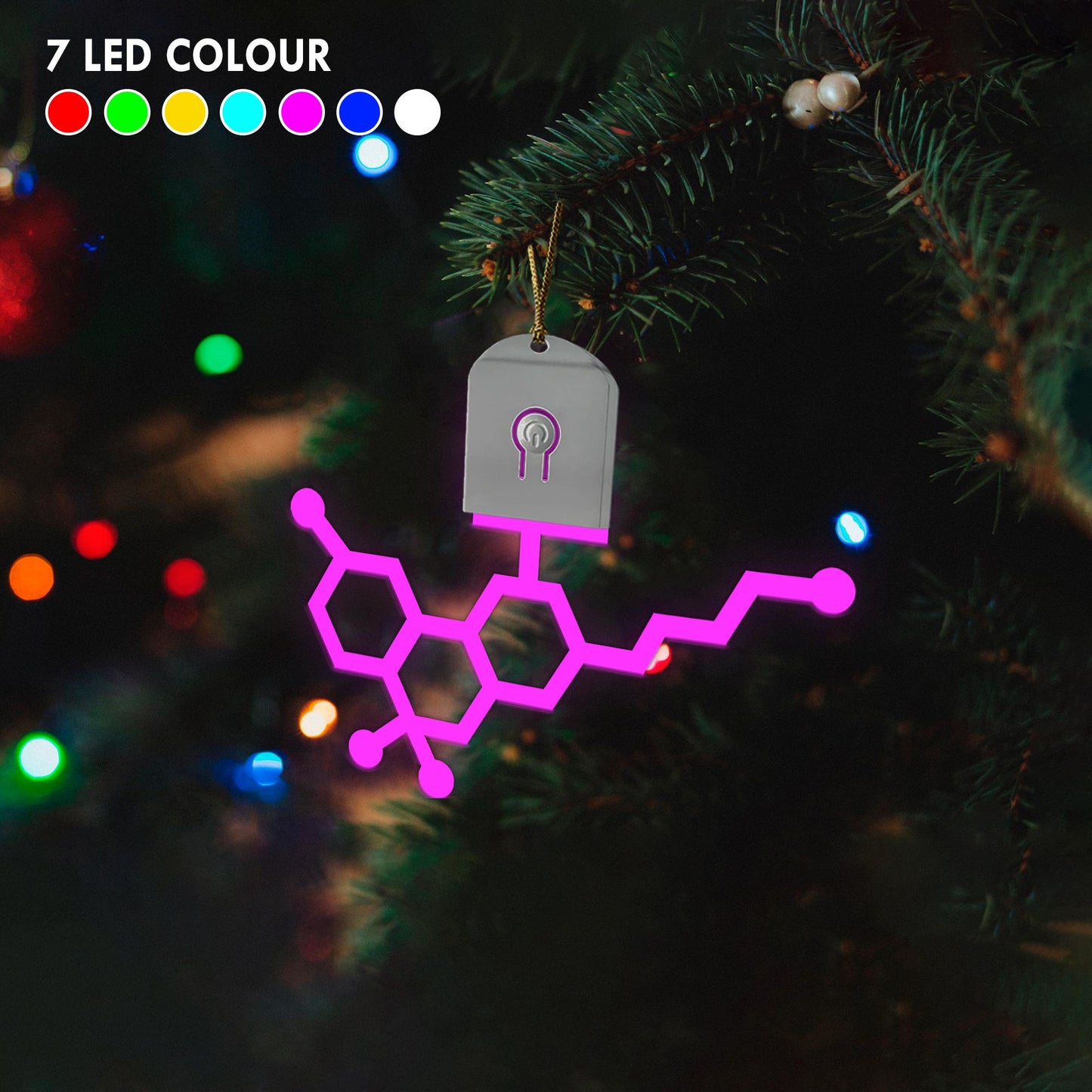 THC Molecule - Christmas Weed Shaped Led Acrylic Ornament