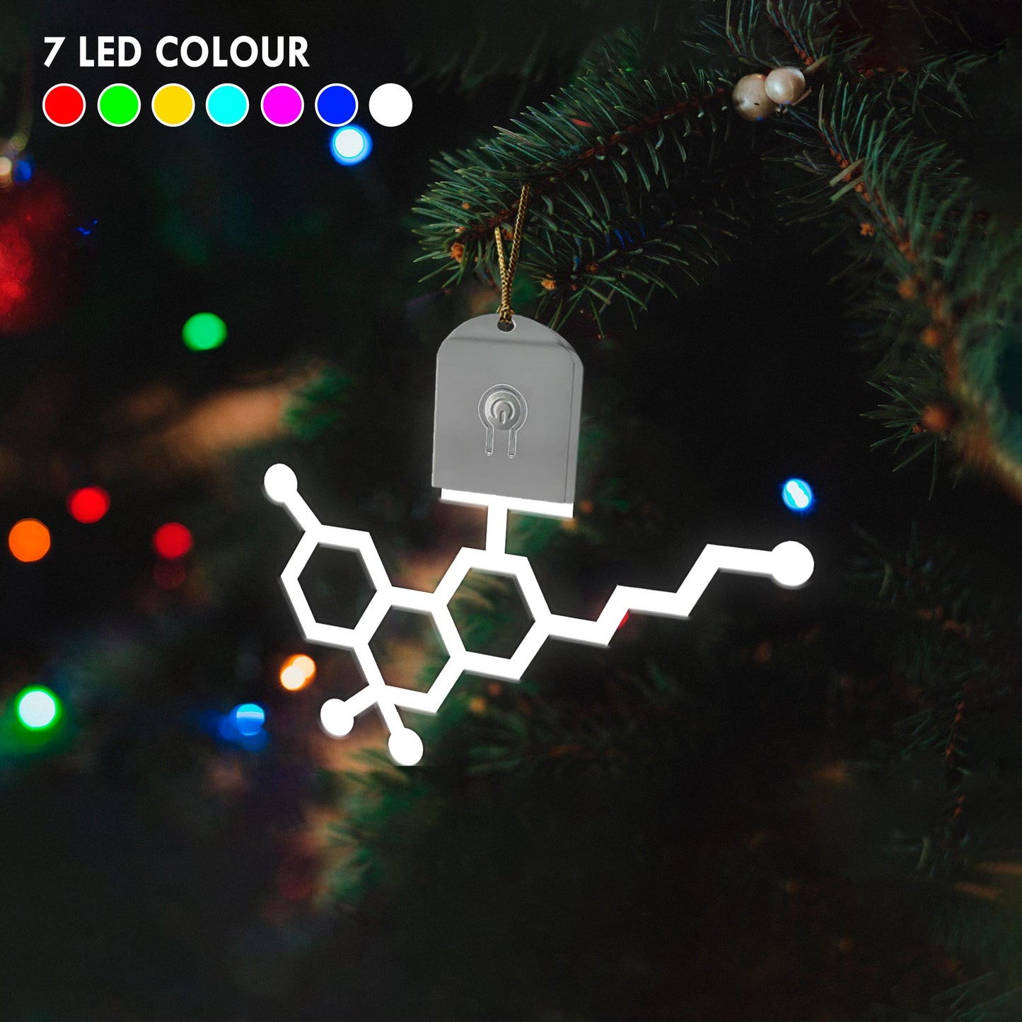 THC Molecule - Christmas Weed Shaped Led Acrylic Ornament