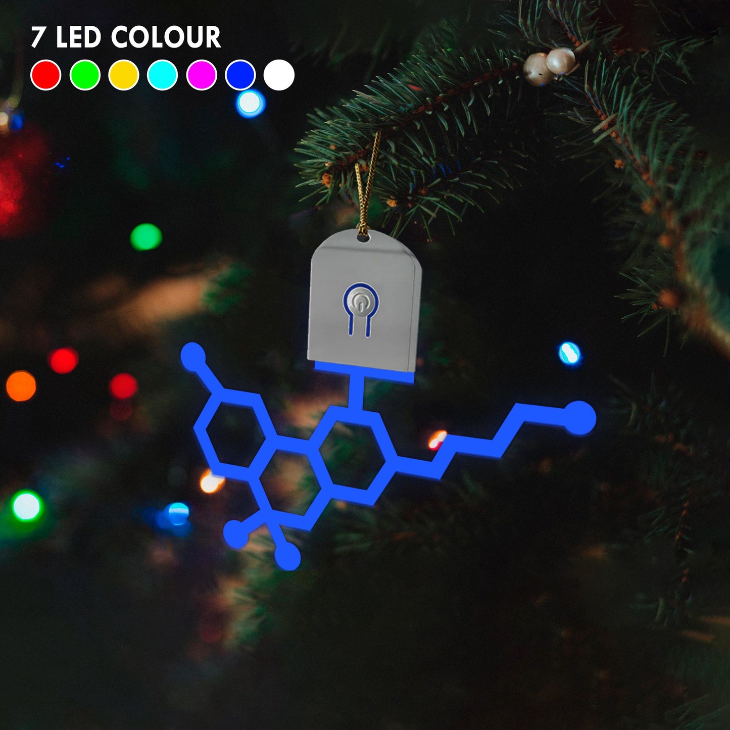THC Molecule - Christmas Weed Shaped Led Acrylic Ornament