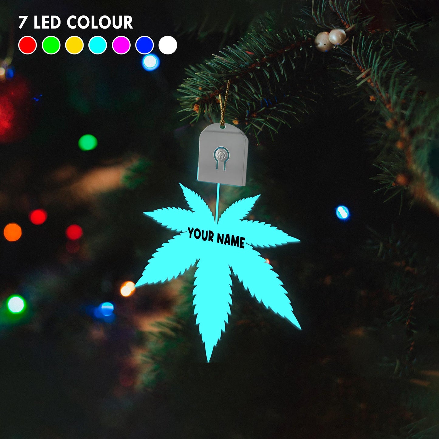 Dope Soul - Personalized Christmas Weed Shaped Led Acrylic Ornament