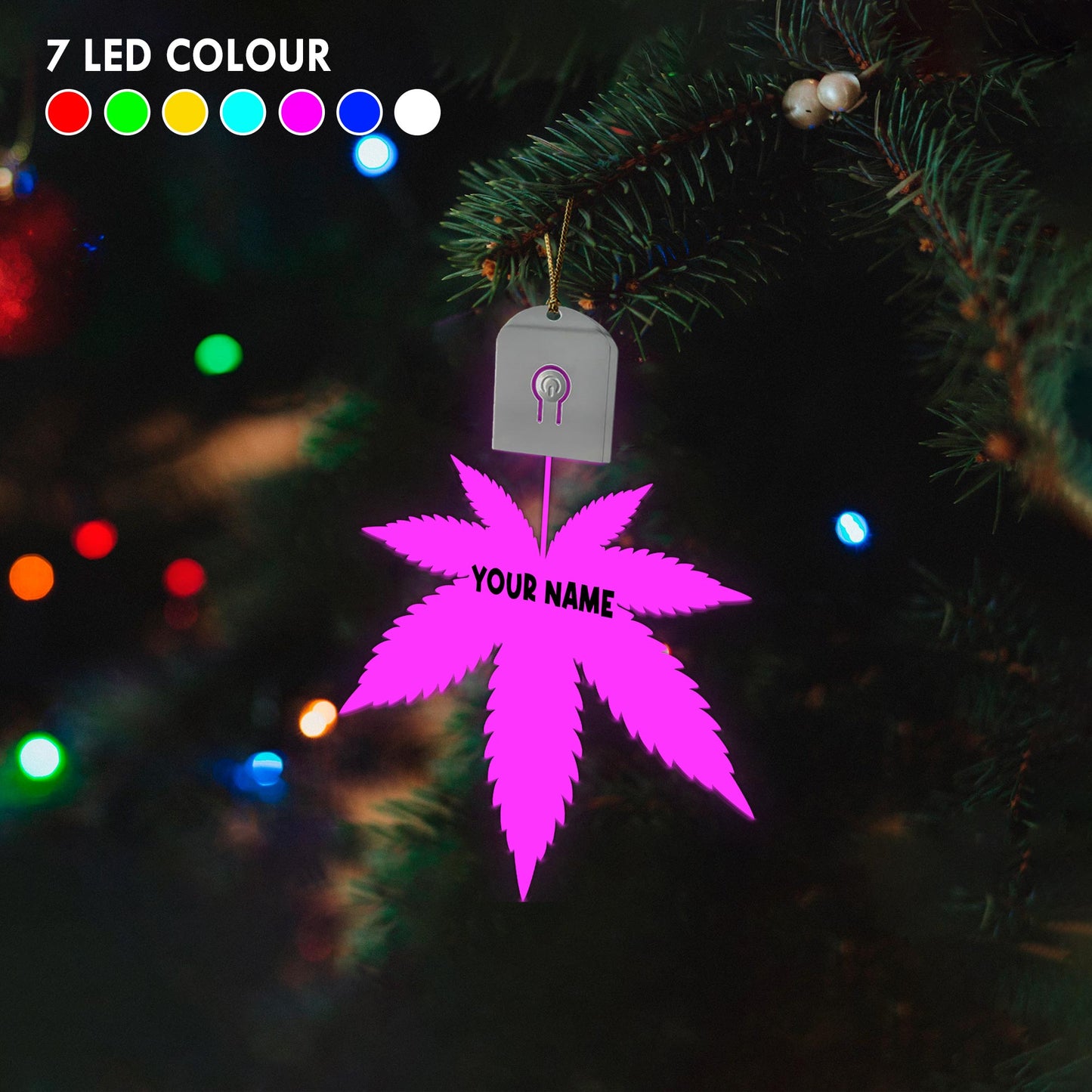 Dope Soul - Personalized Christmas Weed Shaped Led Acrylic Ornament