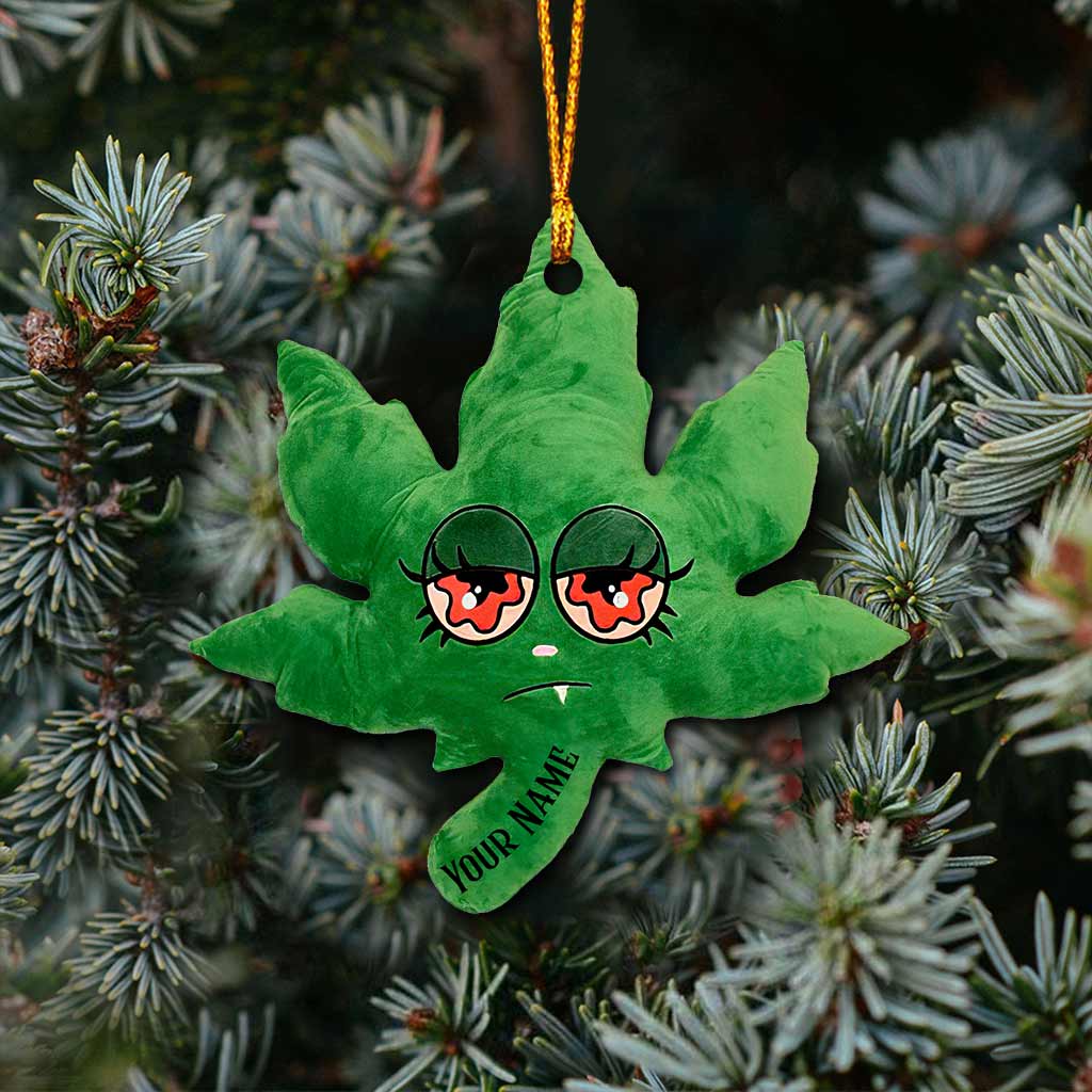Get High Eyes - Personalized Christmas Weed Ornament (Printed On Both Sides)
