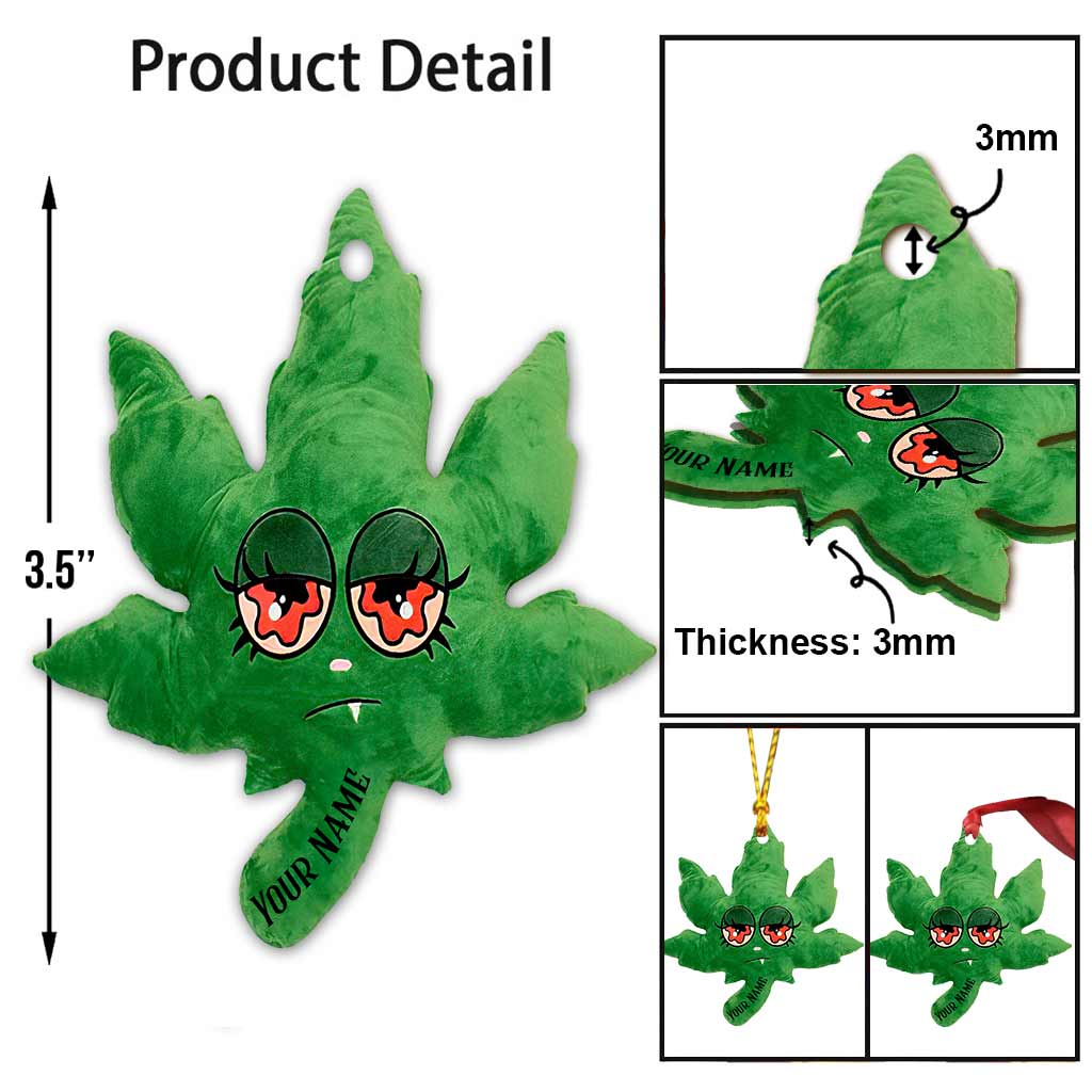 Get High Eyes - Personalized Christmas Weed Ornament (Printed On Both Sides)