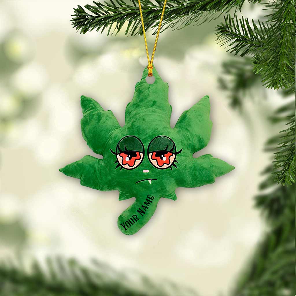Get High Eyes - Personalized Christmas Weed Ornament (Printed On Both Sides)