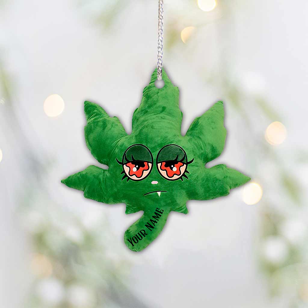 Get High Eyes - Personalized Christmas Weed Ornament (Printed On Both Sides)