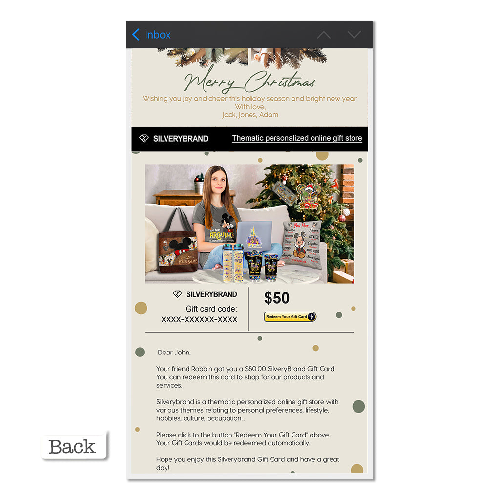 Personalized Greeting Gift Card Merry Christmas