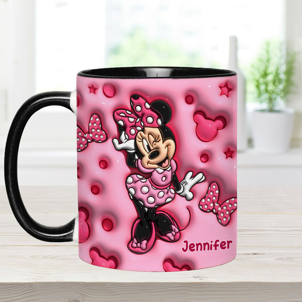 Cute Mouse Custom Name - Personalized Mouse Accent Mug