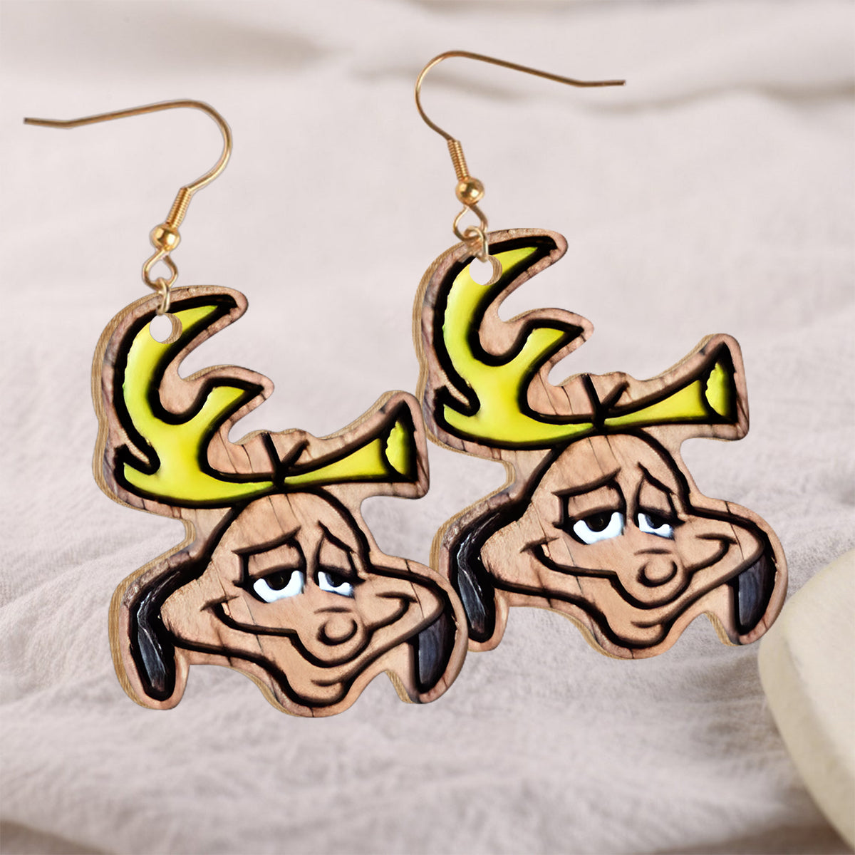 Merry Christmas - Personalized Stole Christmas Wooden Earrings