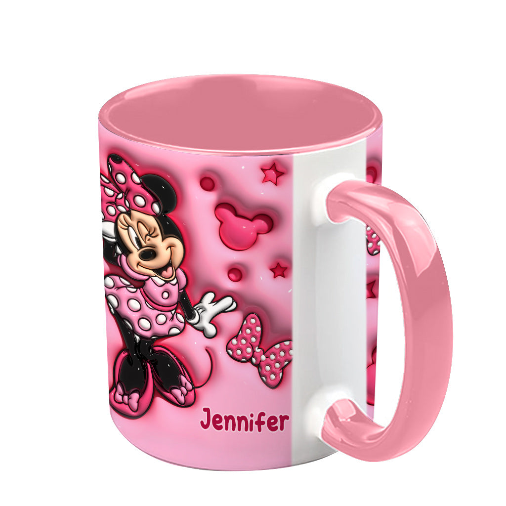 Cute Mouse Custom Name - Personalized Mouse Accent Mug